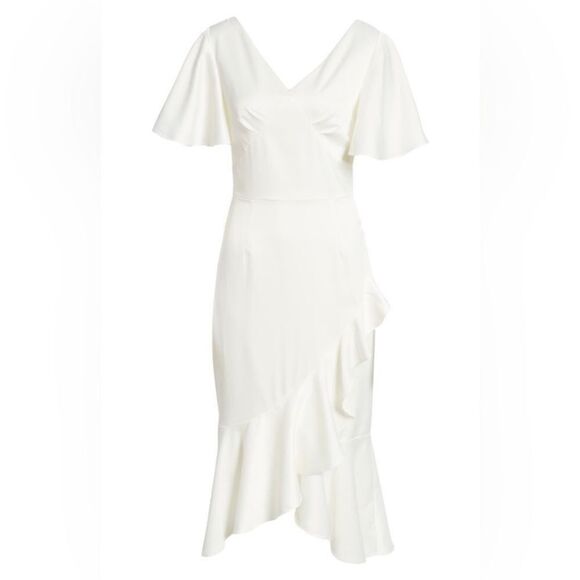NWT AmyLynn V-neck Ruffle Midi Tea
Dress White Size Small - Picture 4 of 13